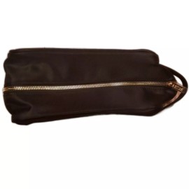 Milani Black Travel Essentials Makeup Toiletries Bag with Gold Zipper.  New!