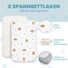 2 x Fitted Sheets Made of 100% cotton with Elastic