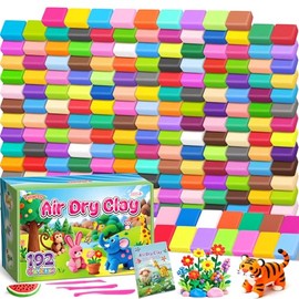 Air Dry Clay 192 Colors, Modeling Magic Clay Set with 3 Sculpting Tools, Arts Crafts Gift for Kids and Beginners
