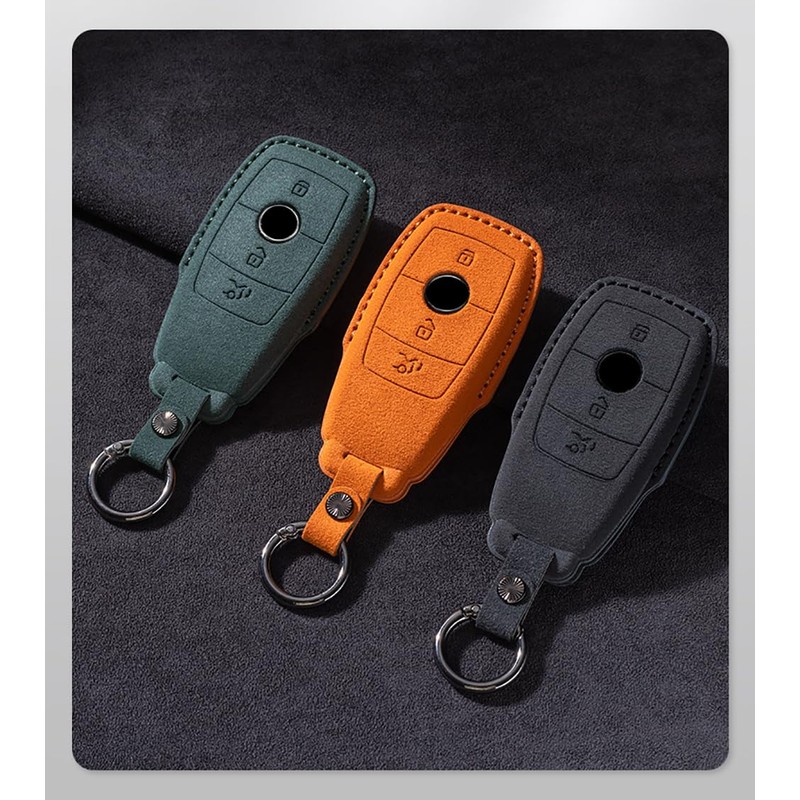 ontto Suede Car Key fob Cover Fit for Mercedes A
