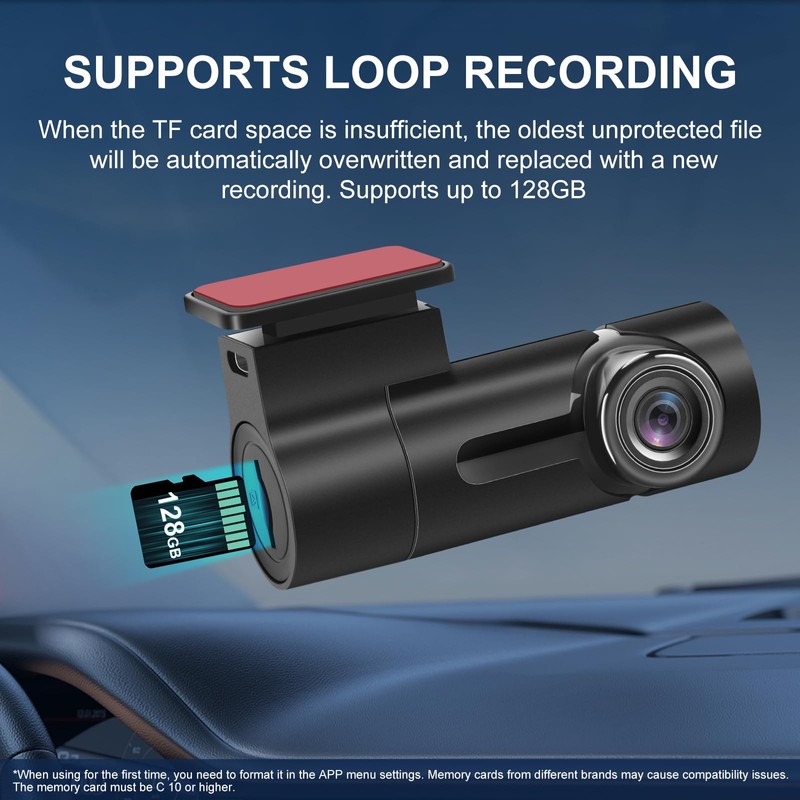 WiFi Dash Cam - Mini Dash Cam with Application Suitable