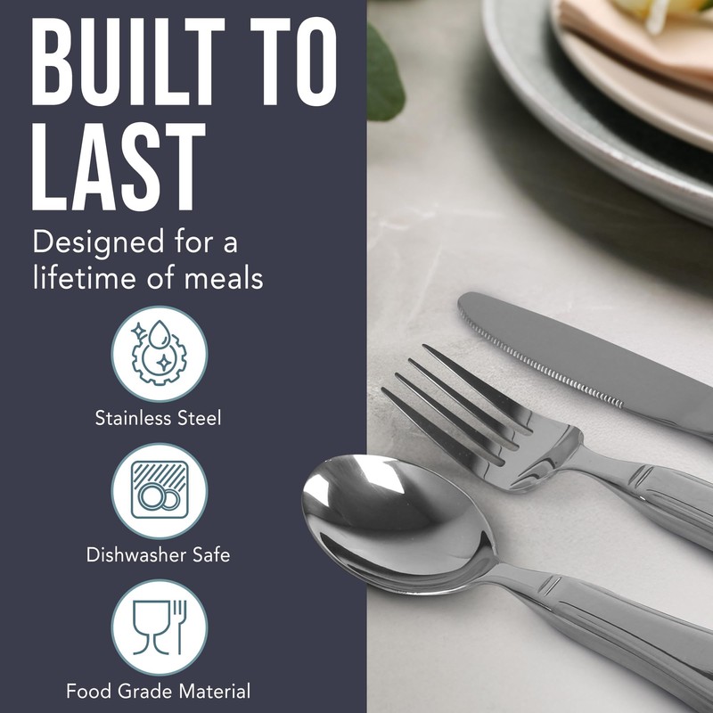 BUNMO Weighted Utensils for Hand Tremors - Elderly, Weak Hand