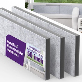 Mxclimate Insulated Foam Panels for Portable AC Window Vent Kit,Adjustable Thick Air Conditioner Insulation Seal Panels for Keeps Hot Air Out in Summer,3 Pcs up to 50 Inch