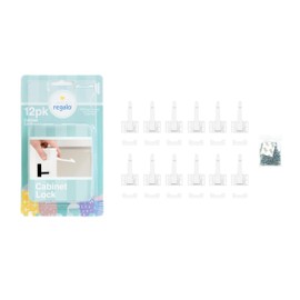 Home Safety Cabinet Drawer Latch 12pk, Award-Winning Brand, Babyproofing Essential, White