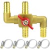 QWORK Solid Brass 5/8" 4-Way Heater Control Valve with Switch,