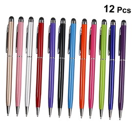 TEHAUX 12pcs Ballpoint Pen Capacitive Screen Touch Stylus Pen for Drawing Writing and Emailing Random Color