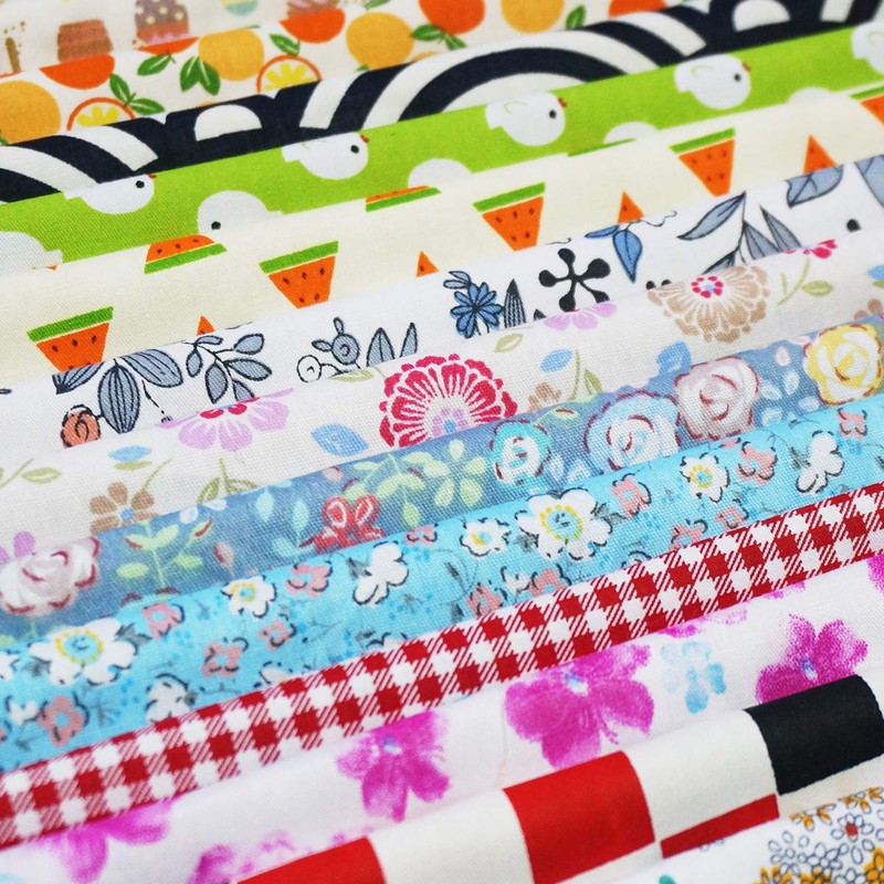 50 x Cotton Patchwork Fabric Squares DIY Fabric Packet for