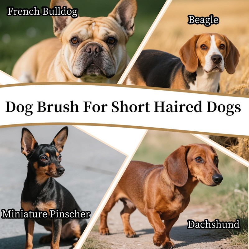 Soft Boar Bristle Dog Brush for Short Haired, Gentle Deshedding