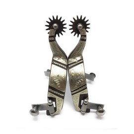 AJ Tack Western Engraved Rock Grinder Spurs - Mens