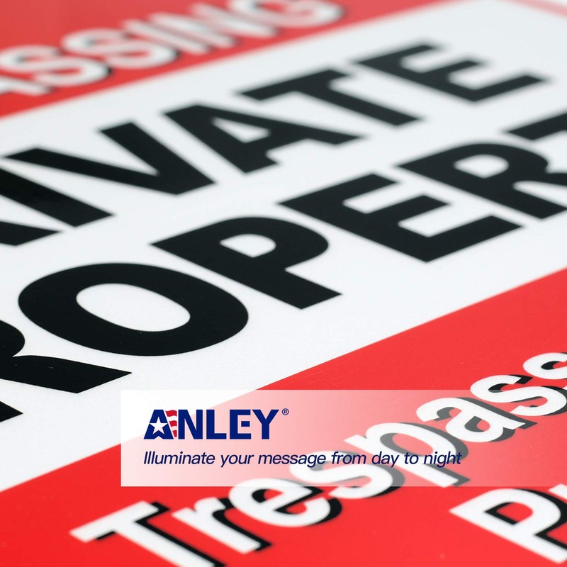 ANLEY Private Property Aluminum Warning Sign, Trespassers Will Be Prosecuted