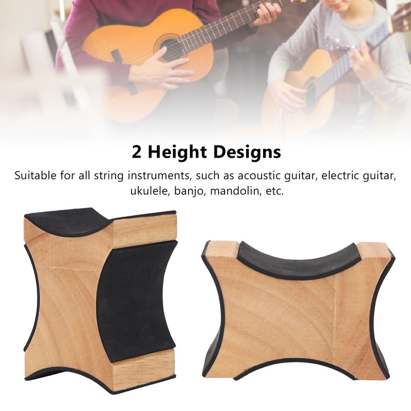 Guitar Neck Rest 2 Heights Solid Wood Support Soft Sponge