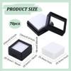 BENECREAT Pack of 70 Black Gemstone Display Box, 29.5 mm