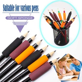 WJUAN Pack of 30 Non-Slip Foam Pen Grips, Ergonomic Pen Holders, Writing Aids, Comfort Handwriting Grip for Children, Students, Adults (3 Colours)