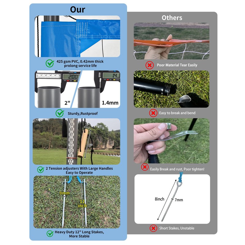 2025 Outdoor Professional Volleyball Net Set for Backyard Beach with