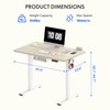 FLEXISPOT EN2 Whole-Piece Standing Desk with Clamp Power Strip, 40