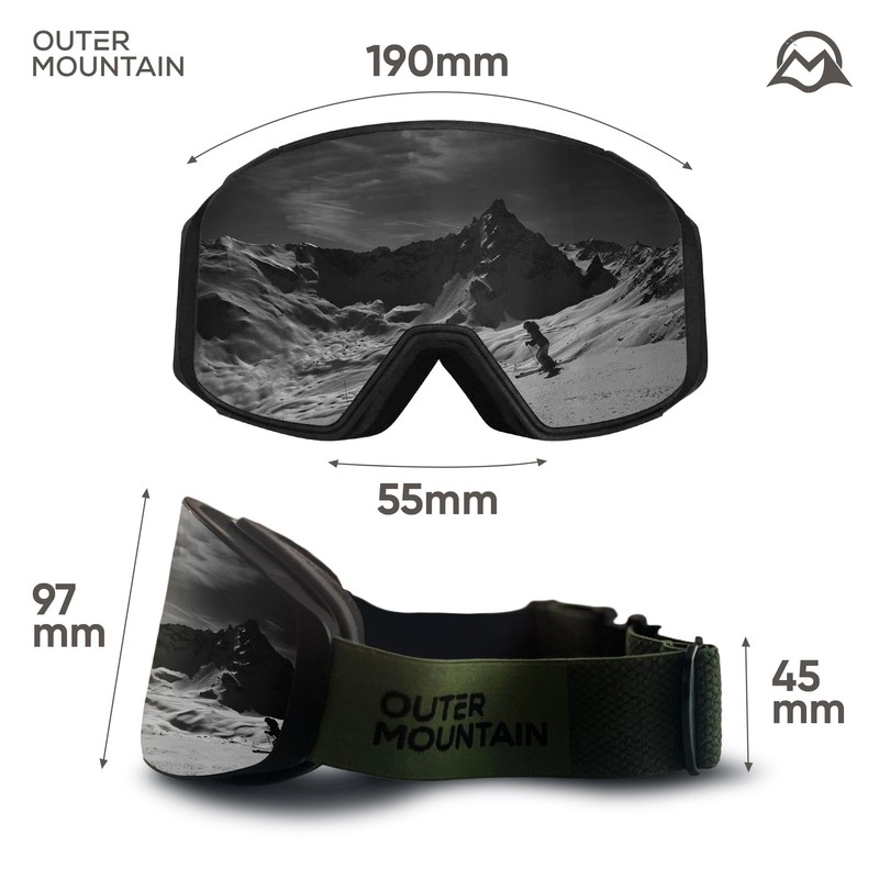 Outer Mountain Snow Goggles - Black Lenses