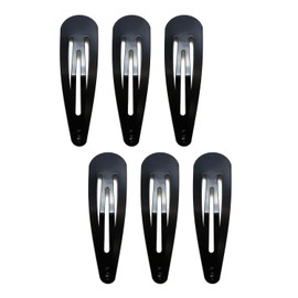 HPNN-001 Patching Pin, Hair Clip, Sleep, Small, 1.9 inches (4.9 cm), Black, Black, Women's, Hair Clip, 6 Pieces, Sparkling Puffy Round
