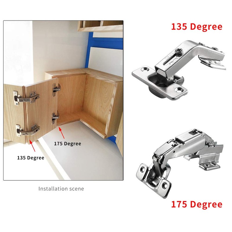 AOLISHENG 135 Degree Cabinet Hinges Kitchen Cupboard Blind Corner Hinges