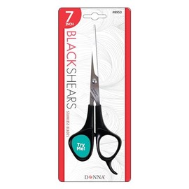 Donna 7" Stainless Blade Black Shears Barber hair Cutting Scissors Sharp Blades Hairdresser Haircut, Fabric Scissors Tailor Sewing Shears, Scissors Multipurpose