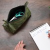 TheAntiq Green Leather Cosmetic Bag for Women & Men -