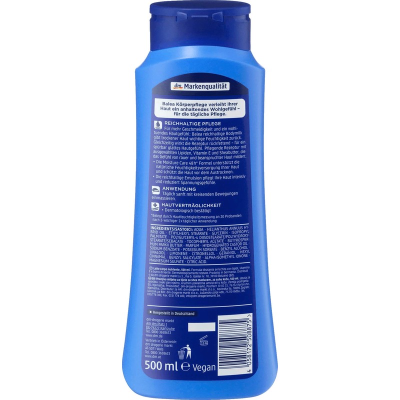 Balea Body Lotion Rich Body Milk 1 x 500 ml