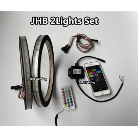 JHB Set 2PCS 6.5" Remote APP RGB Color LED Rings Lights for Speaker Sound Subs