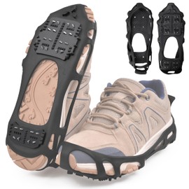 Ice Cleats Snow Traction Cleats Crampons for Boots Shoes, 24 Studs Anti Slip Crampons for Walking on Snow and Ice Traction Cleats Grippers Women Men