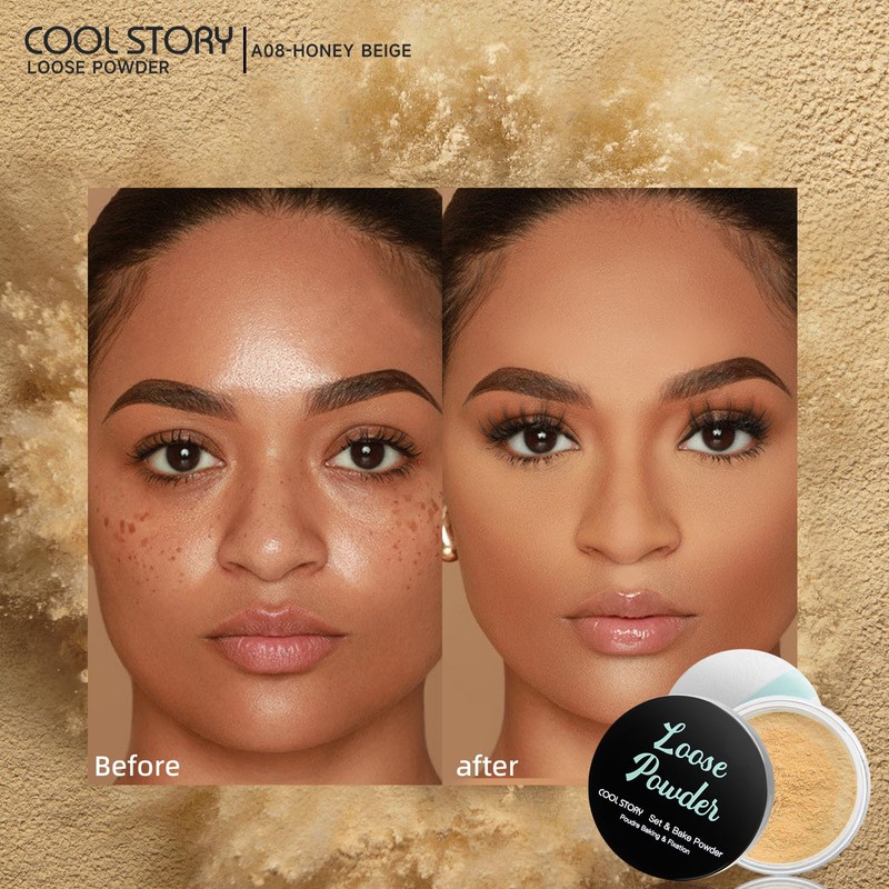 Loose Setting Powder, Bake Makeup Powder Full Coverage Matte Finish