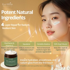 92% Snail Mucin Face Moisturizer Cream Large 7oz – Lightweight Hydrating Korean Skin Care, Snail Repair Cream for Soft, Glowy Skin, Korean Moisturizer Face Cream