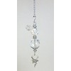 Beautiful Glimmering Winged Fairy Angel Faceted Glass & Silvery Faux