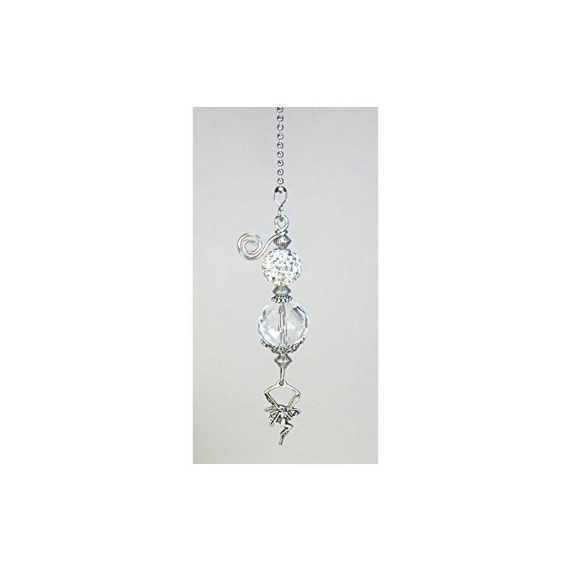 Beautiful Glimmering Winged Fairy Angel Faceted Glass & Silvery Faux