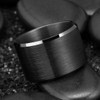 King Will Black-15mm Basic Wedding Ring For Men with Brushed