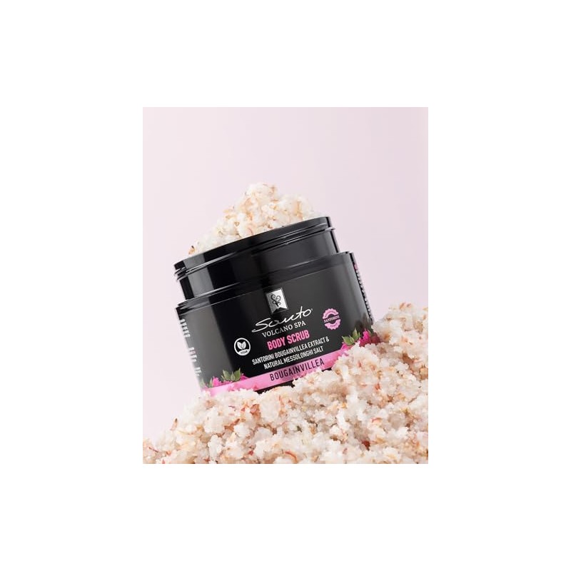 Santo Volcano Bougainvillea Körperpeeling mit Messolonghi-Salz, 200ml, Vegane Naturkosmetik
