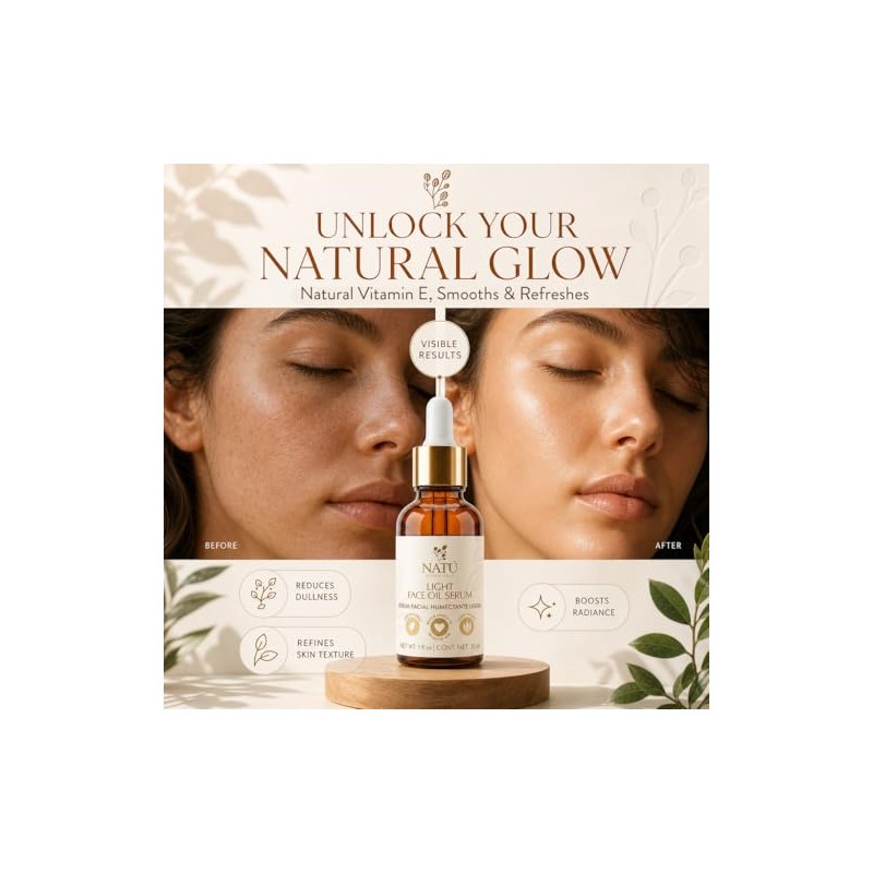 Serum Facial Humectante Ligero NATÚ BOTANICALS para Piel Grasa y