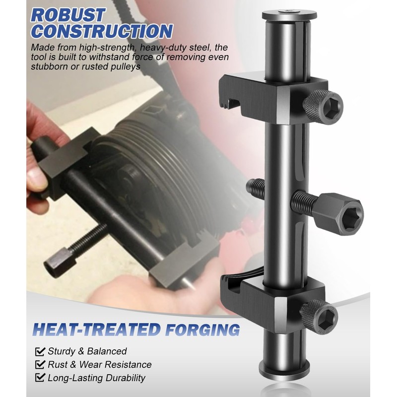 Bonbo Universal Ribbed Drive Pulley Crankshaft Remover Tool for A/C