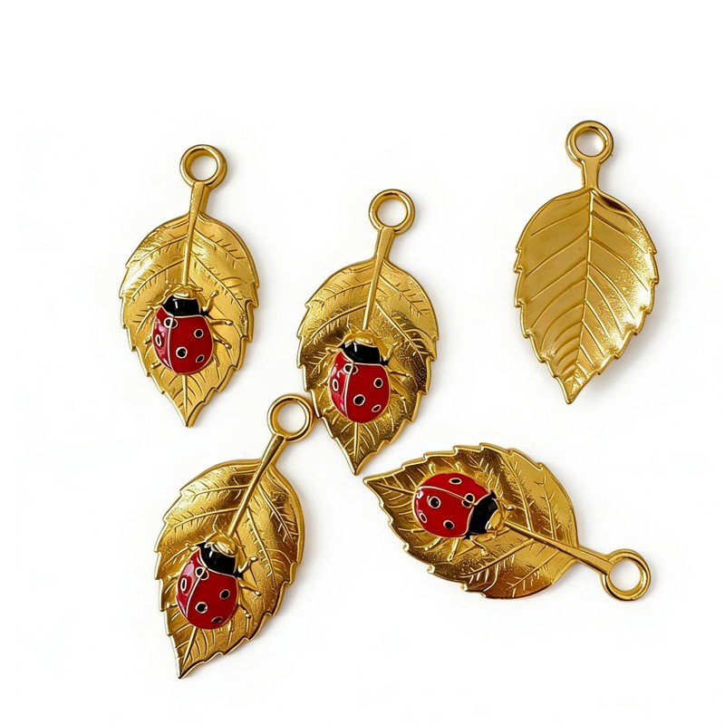 ZILucky Set of 12 Leaves Shower Curtain Hooks Rings, Cute