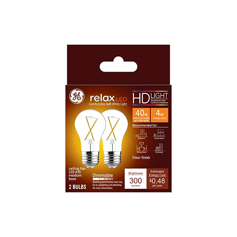 Ge 31313 A15 Relax Hd Led Light Bulb, 4 Watts