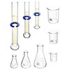 QWORK Lab Glassware Set, Beaker Flask Cylinder Set, 9 Pieces