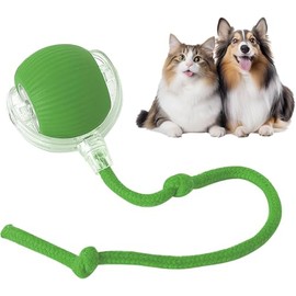Juguete Inteligente para Gatos, Pelota Giratoria Automática de 360°, Duradera y Recargable por USB, Ideal para Gatos y Perros Pequeños (Verde)