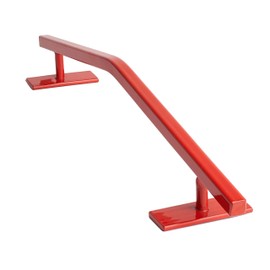 FLVFF Fingerboard Rail Metal Solid Square Steel V Grind Rails Ramp and Skate Parks (R7) (Red)