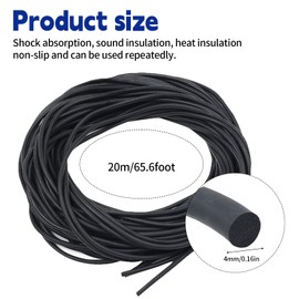Joint Filling Profile 20 Metres, Sealing Cord Rubber Sponge 4 mm Seal Round Cord Foam Round for Gap Joint Sealing Cord (Black)