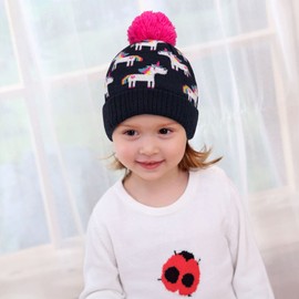 Kids Cotton Hat, Boys Girls Knitted Hat with Animal Design,L