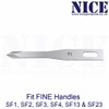 25 x NICE FINE 91 Sterile Stainless Steel Chisel Blades