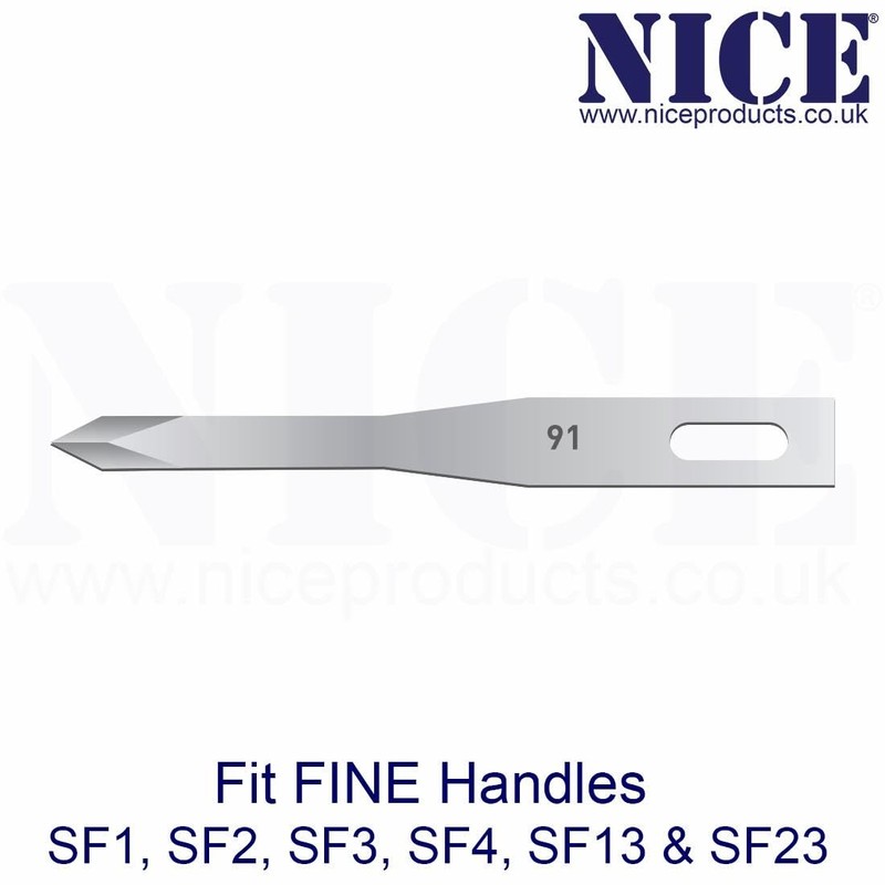 25 x NICE FINE 91 Sterile Stainless Steel Chisel Blades