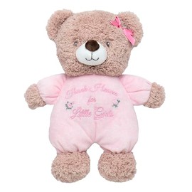 Baby Starters Little Me Plush Bear Rattle with Thank Heaven for Little Girls Embroidery (Pink, 9 inch)