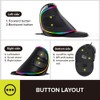 DeLUX Ergonomic Mouse, Wired Large RGB Vertical Mouse with 6