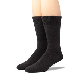 WARRIOR ALPACA SOCKS | Outdoor Alpaca Wool Socks | Terry Lined with Comfort Band | Unisex (Large, Black)