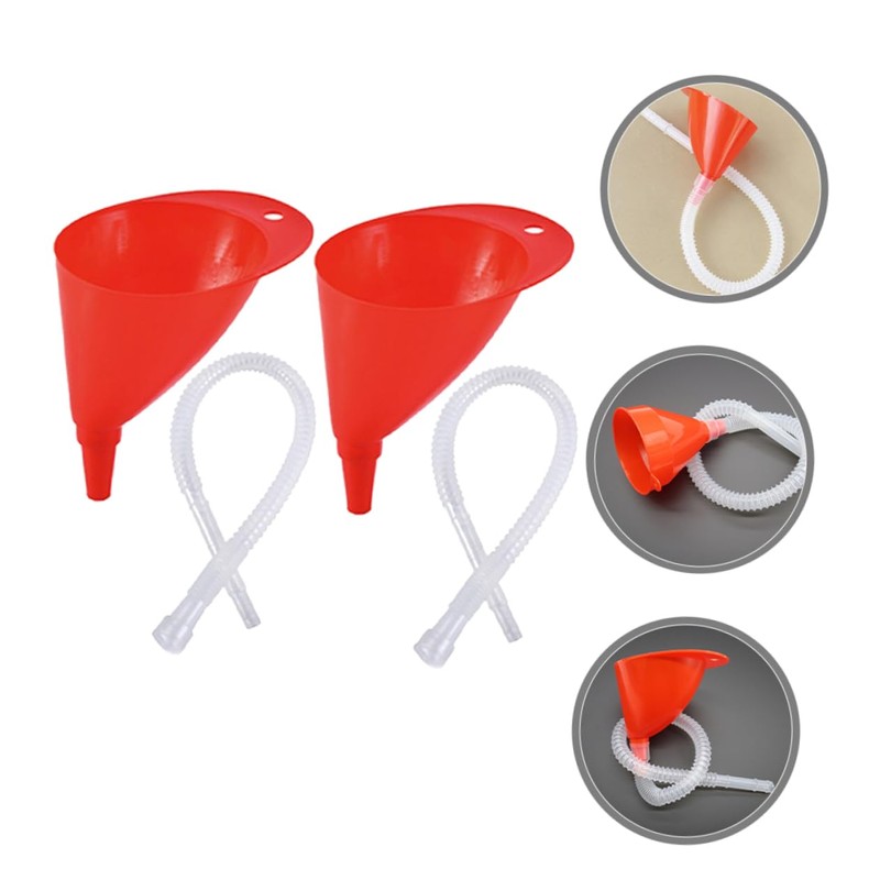 Kichvoe 2 Sets Durable Long Oil Funnels for Fuel Transfer