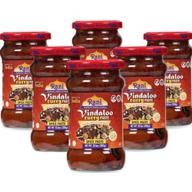 Rani Vindaloo Curry Cooking Spice Paste, Hot! 10.5oz (300g) Glass Jar, Pack of 5+1 FREE ~ No Colors | All Natural | NON-GMO | Kosher | Vegan | Gluten Free | Indian Origin