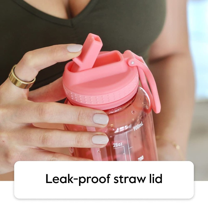 Takeya Tritan 32 oz Motivational Water Bottle with Straw Lid